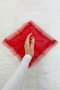Red Bride Groom Handkerchief, Halay Handkerchief, Sequin Beaded, Wedding Henna Circumcision Promise Engagement - 3