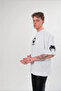 White Unisex Oversize Printed Crew Neck T-Shirt - 4