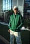 Khaki Colored Three Thread Combed Cotton Hooded Sweatshirt - 5