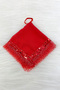 Red Bride Groom Handkerchief, Halay Handkerchief, Sequin Beaded, Wedding Henna Circumcision Promise Engagement