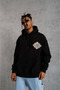 Black Men's Hooded Kilim Patterned Jacket - 4