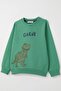 Boy's Tracksuit Suit Cool Dinosaur Printed 1.5-5 Years, Mint Green - 6