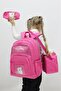 Girl's Sweet Teddy Bear Themed 3-Piece School Bag Set - Backpack Thermal Lunchbox Pen Holder