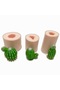 3D Set of 3 Mini Cactus Silicone Molds K-1410, Stone Powder Soap Plaster Candle Mold - 2