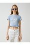 Crop T-Shirt Crew Neck Printed Rib - 3