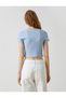 Crop T-Shirt Crew Neck Printed Rib - 4