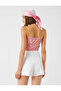Crop Undershirt Front Tied Floral Patterned - 4