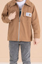 Coffee Zippered Jacket and T-Shirt Boys' 3-Piece Top and Bottom Set 19964 - 3
