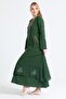 Long Sleeve Sile Cloth Embroidered Antique Long Dress Green Ysl - 5