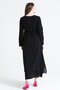 Long Sleeve Embroidered Antique Long Dress Black Syh - 2