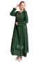 Long Sleeve Sile Cloth Embroidered Antique Long Dress Green Ysl - 7