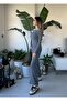 Women's Smoked Knitwear Fabric Madonna Collar Bottom-Top Set - 4