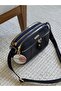 Dark Blue Women's Shoulder Bag with Multi-Pocket with Front Zipper - 2
