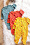 100% Cotton Animal - Fruit Patterned 3-Piece Booties Jumpsuit (Girls - Boys - Newborns)