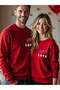 Valentine's Day, Lover's Combination, 3 Threads, Love Printed, Comfortable Stylish Sweatshirt, Lightly Stretchy
