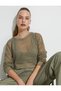 Mesh Crop Sports T-Shirt Long Sleeve Crew Neck