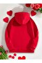 Valentine's Day, Lover's Combination, 3 Threads, Heart Printed, Comfortable Stylish Sweatshirt, Lightly Stretchy - 4