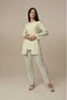 Women's Cream Lace Design Short Sleeve 100% Cotton Maternity Maternity Dressing Gown Pajamas Set Set