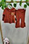 Motif Pattern Pocketed Hooded Woven Cardigan and Spanish Leg Set - 3