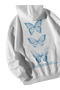 Women's Men's White Manifest 777 Luck Printed Oversize Hoodie with Kangaroo Pocket - 4