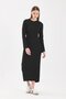 Crew Neck Standard Size Ribbed Look Fit Cut Long Dress - 3