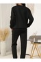 Women's Plain Printed Crew Neck Tracksuit Set - 2