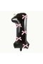 Black Number Balloon with Pink Ribbon - Black Number Pink Bow Balloon 1 Year Old