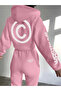 Women's Sleeve Text Detailed Tracksuit Set - 3
