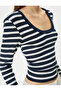 Long Sleeve T-Shirt Round Neck Ribbed Slim Fit - 5
