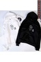 Black And White You Are Here Printed Hooded Lover Couple Combination 2-Piece