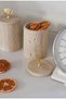Decorative Travertine Marble Gold Color Ginko Accessories Spice Sugar Jar Set - 3