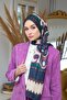 Summer Sparkle Collection Soft Shawl Dark Green Beige 3045-07 - 2