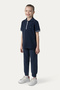 Unisex Children's Short Sleeve Navy Blue Polo Neck T-Shirt - 6