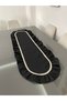 Black Linen Fabric Ruffle Runner 40X120 (Custom Size Made)