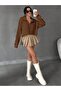 Women's Oversize Zippered Crop Knitwear Sweater Daily Use Seasonal - 2