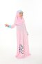 Girl's Prayer Dress Floral Print Sleeve Cuffed