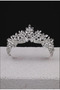 Stylish and Elegant Wedding and Engagement Bridal Crown with White Silver Crystal Stones - 2