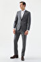 بدلة Ds Damat Slim Fit رمادية اللون من مزيج الصوف السادة - 2