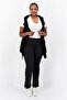 Women Sleeveless Open Front Ribbed Cardigan, Black - 2