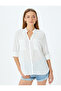 Long Sleeve Stand Collar Pocket Aerobin Satin Shirt with Fold Detail - 2