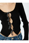 Bow V-Neck Slim Fit Crop Knitwear Cardigan - 5