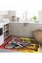 Sun Collection Multicolored Graffiti Look Elephant Detailed Woven Base Decorative Carpet Sun21 - 3
