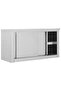 Kitchen Wall Cabinet with Sliding Doors 90x40x50 cm Stainless Steel - 2