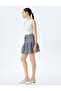 Flounced Layered Lace-Up Plaid Mini Skirt - 2