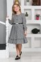 My Little Girl's Belted Skirt Pleated Girl's Houndstooth Pattern Dress - Blackwhite - 6