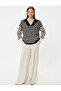 Zippered Oversize Knitwear Crash Stand Collar Soft Textured