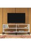 Modern TV Stand with 4 Open Shelves, Monitor and TV Stand for Home and Office- White - 6