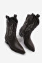 Women's Pointed Toe Cowboy Embroidered Western Boots Tevlus Brown - 2