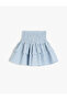 High-Waisted Striped Skirt with Ruffled Gipe Detail - 2