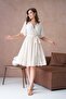 Short Sleeve Straight Chiffon Dress - 5